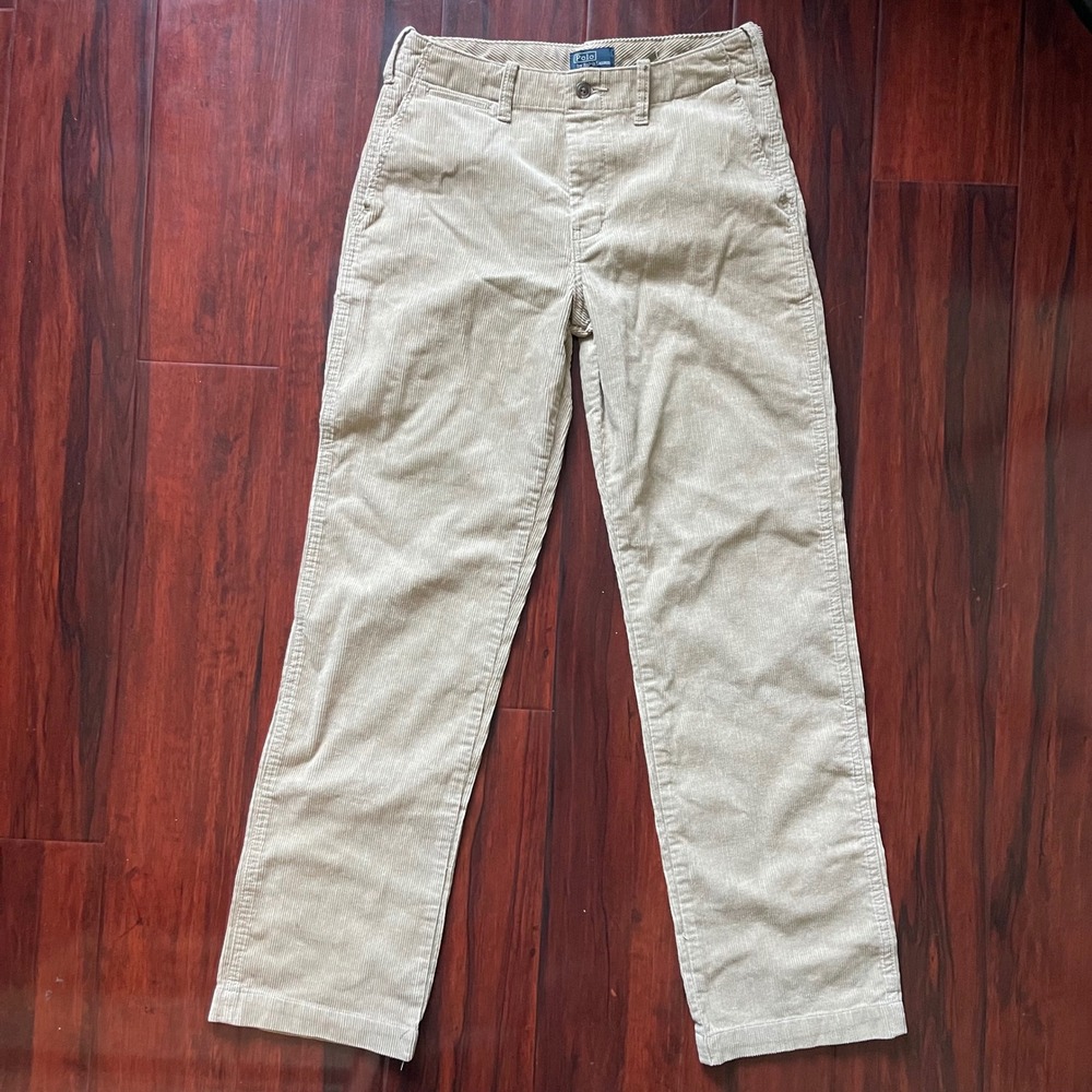 Polo Ralph Lauren Corduroy Pants Beige All Weather Straight Leg Chinos Boy's 16